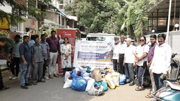 नवी मुंबई के क्लोथिंग अभियान ने रीसाइक्लिंग और पुनः उपयोग के लिए 813 किलोग्राम कपड़ा जमा किया गया